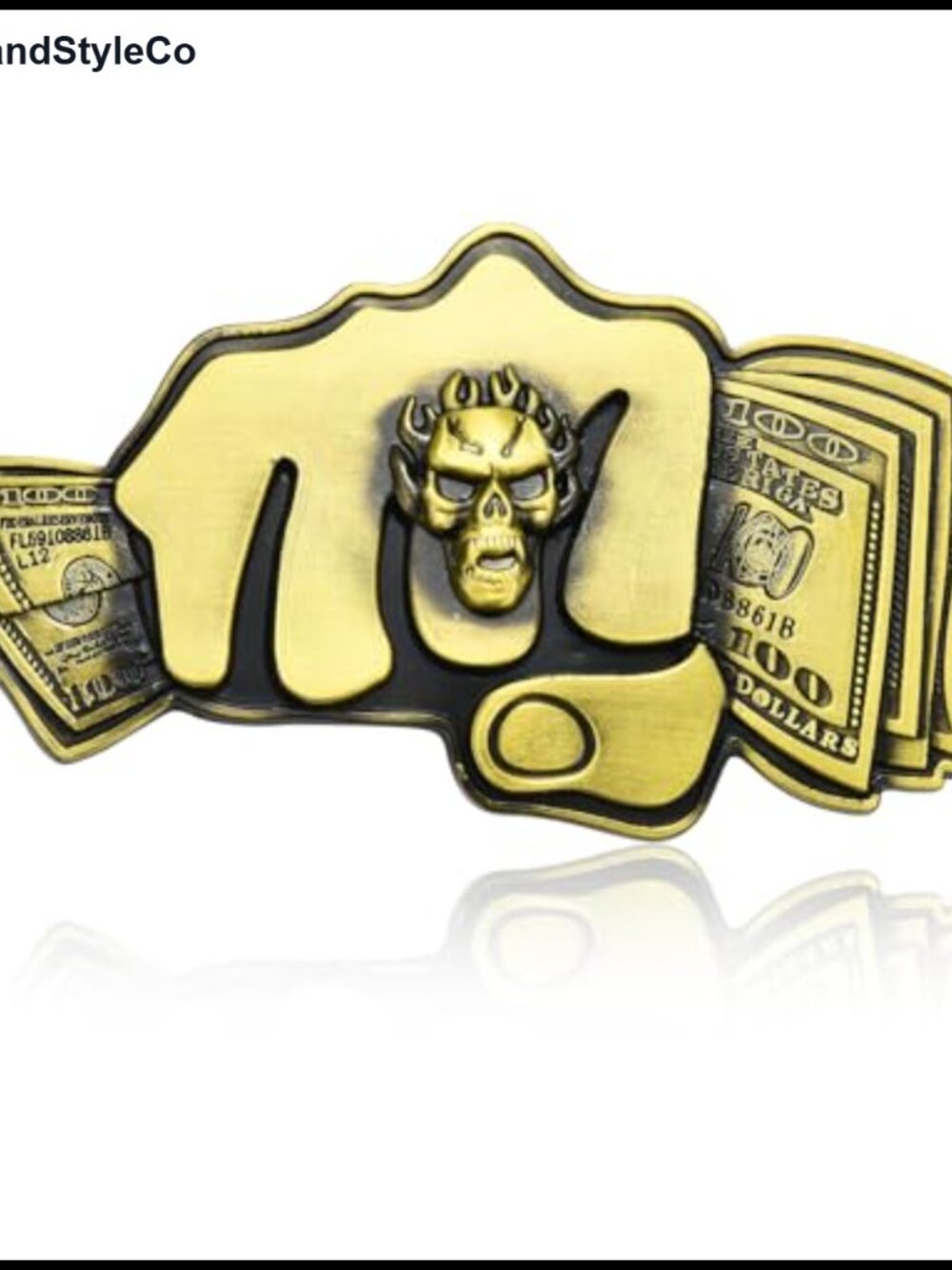 Western Cowboy Belt Buckle Fist Hold US Dollar Texas Men Women